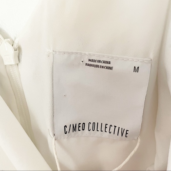 NWT C/MEO COLLECTIVE INTERRUPT White DRESS in polka dot confetti print size M - Picture 8 of 16